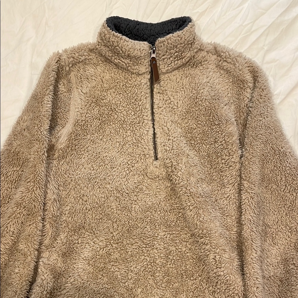 Cozy Tan Sherpa Fleece Pullover